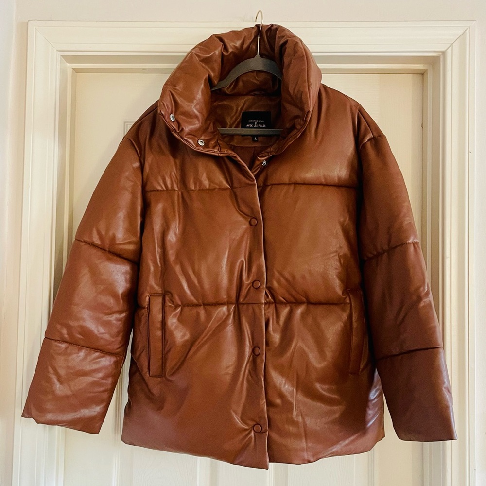 Avec Les Filles Faux Leather Puffer - Picture 5 of 8